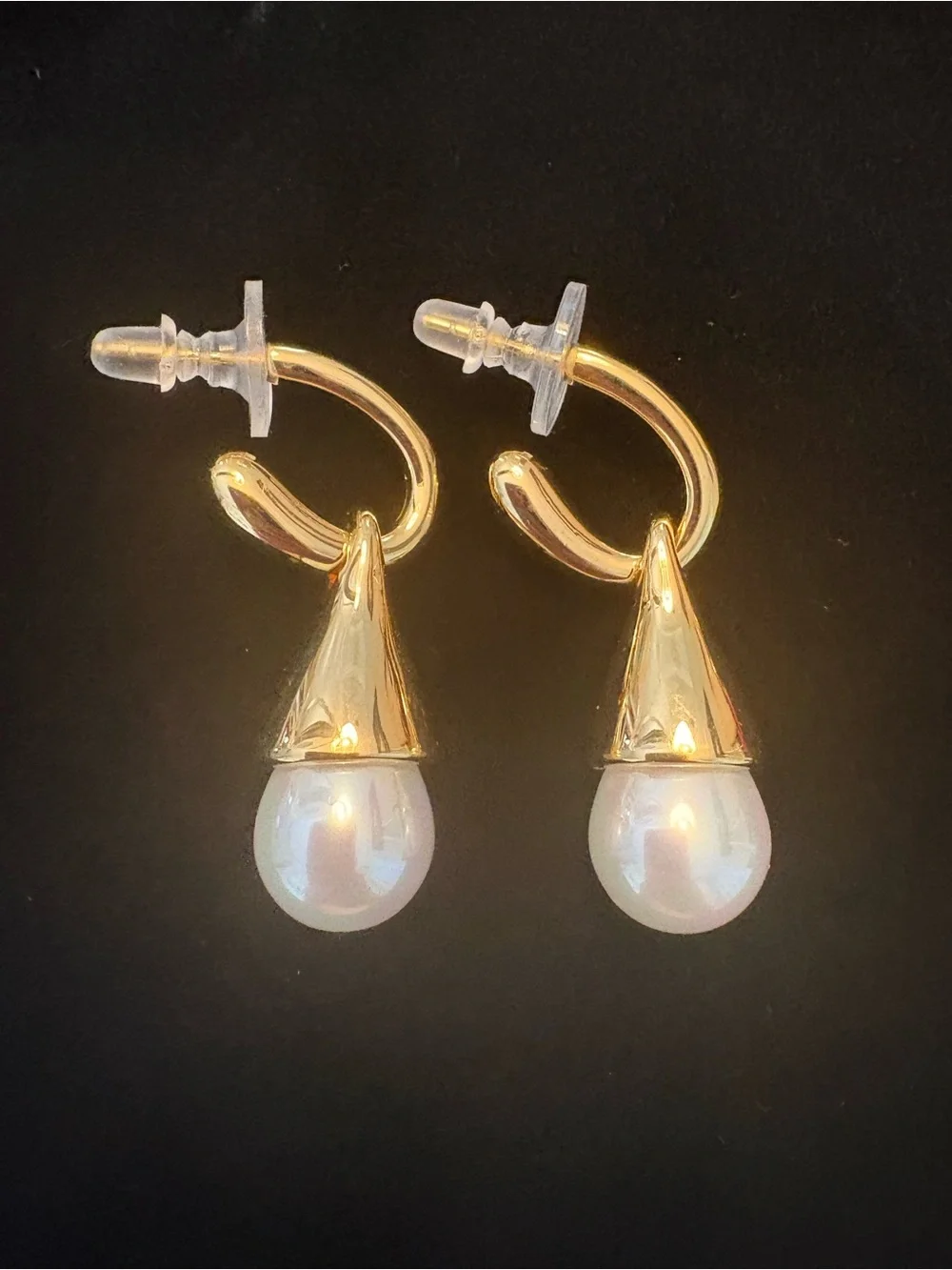 Edgy but Classy 💛 Gold Pearl Teardrop Drop Earrings - New-Women Jewelry